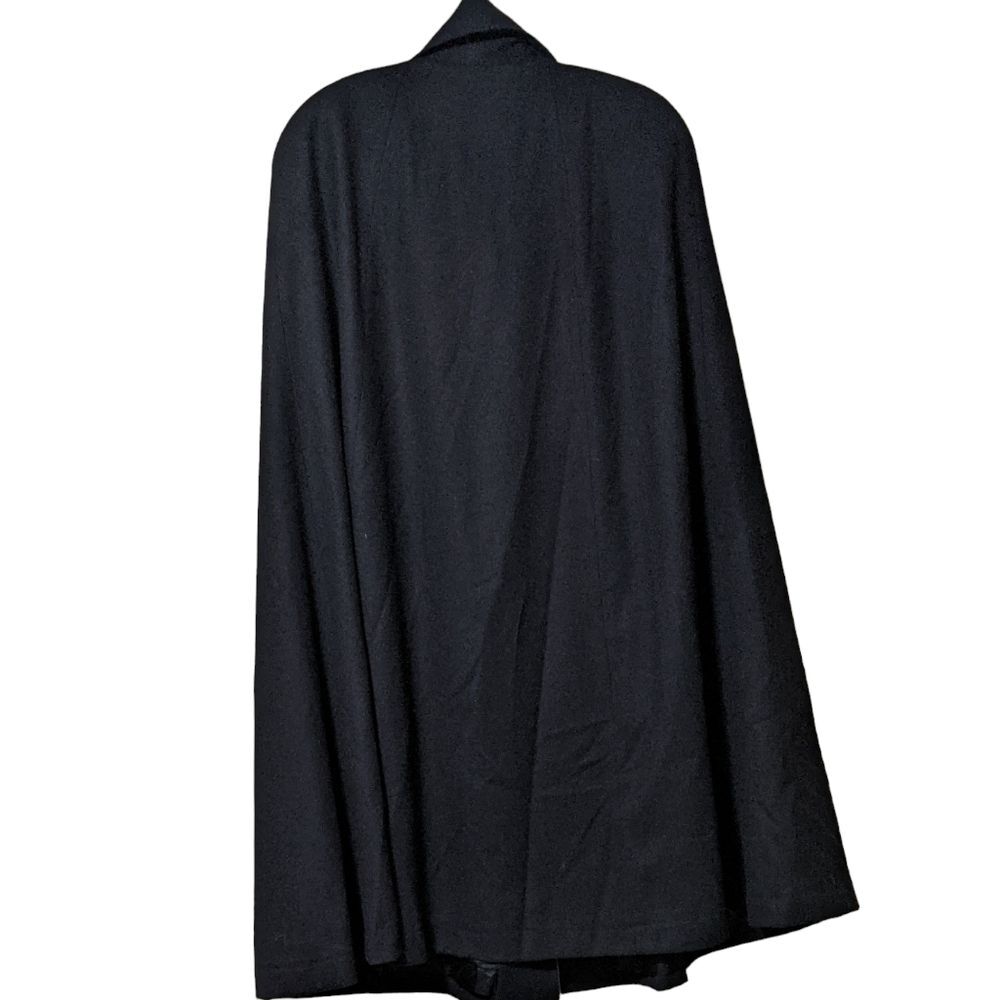 Alorna vintage black wool cape cloak arm slits and embroidered scarf OSFM - Picture 2 of 11
